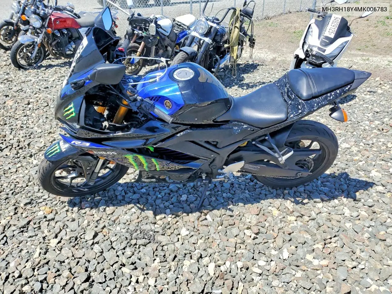 2021 Yamaha Yzfr3 A VIN: MH3RH18Y4MK006783 Lot: 56696356