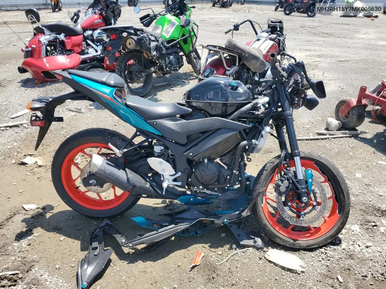 2021 Yamaha Yzfr3 A VIN: MH3RH18Y7MK005630 Lot: 66001725