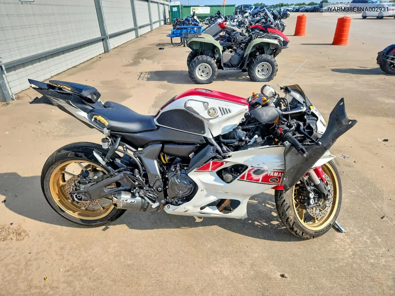2022 Yamaha Yzfr7 VIN: JYARM38E8NA002931 Lot: 57753856