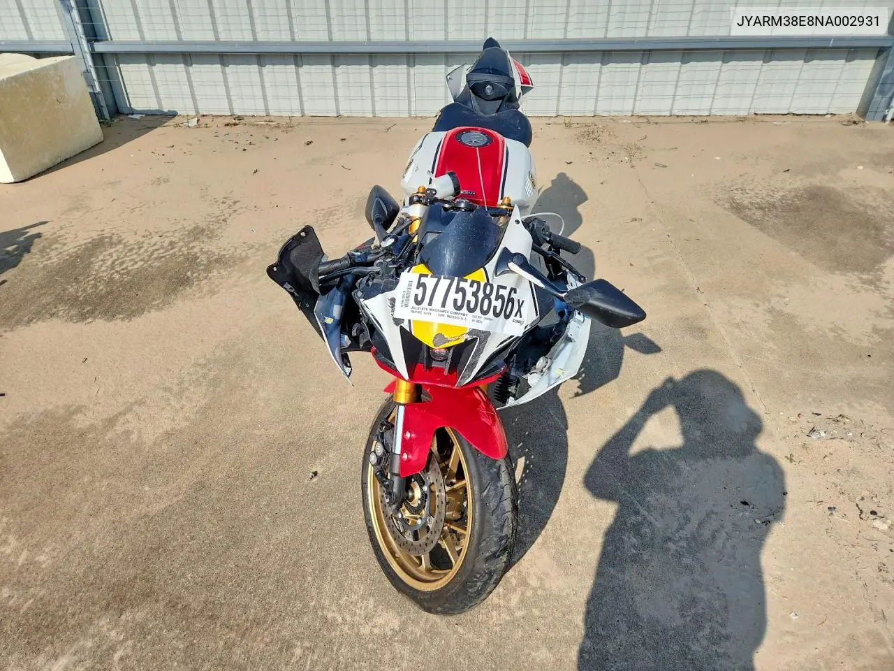 2022 Yamaha Yzfr7 VIN: JYARM38E8NA002931 Lot: 57753856