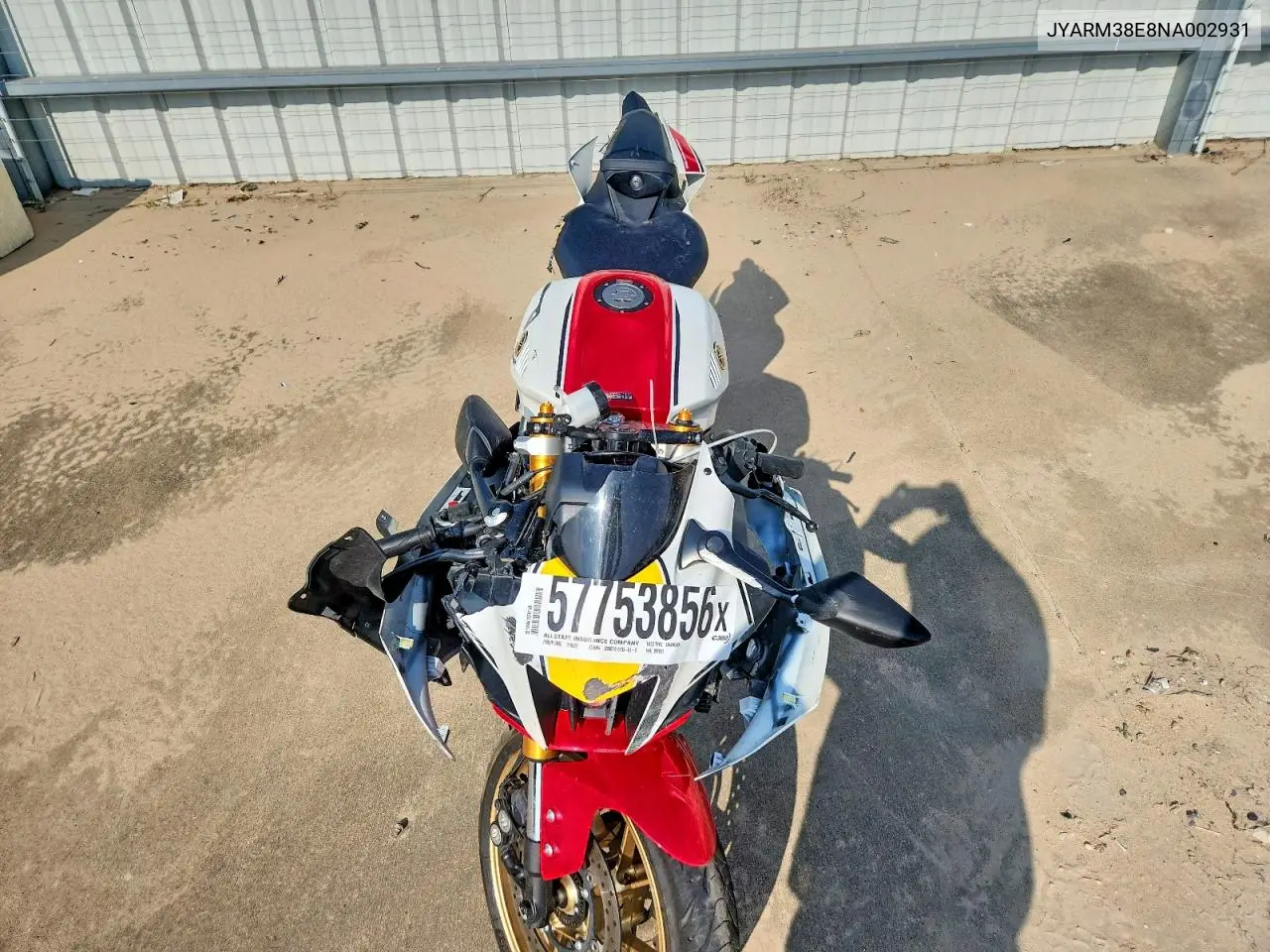 2022 Yamaha Yzfr7 VIN: JYARM38E8NA002931 Lot: 57753856