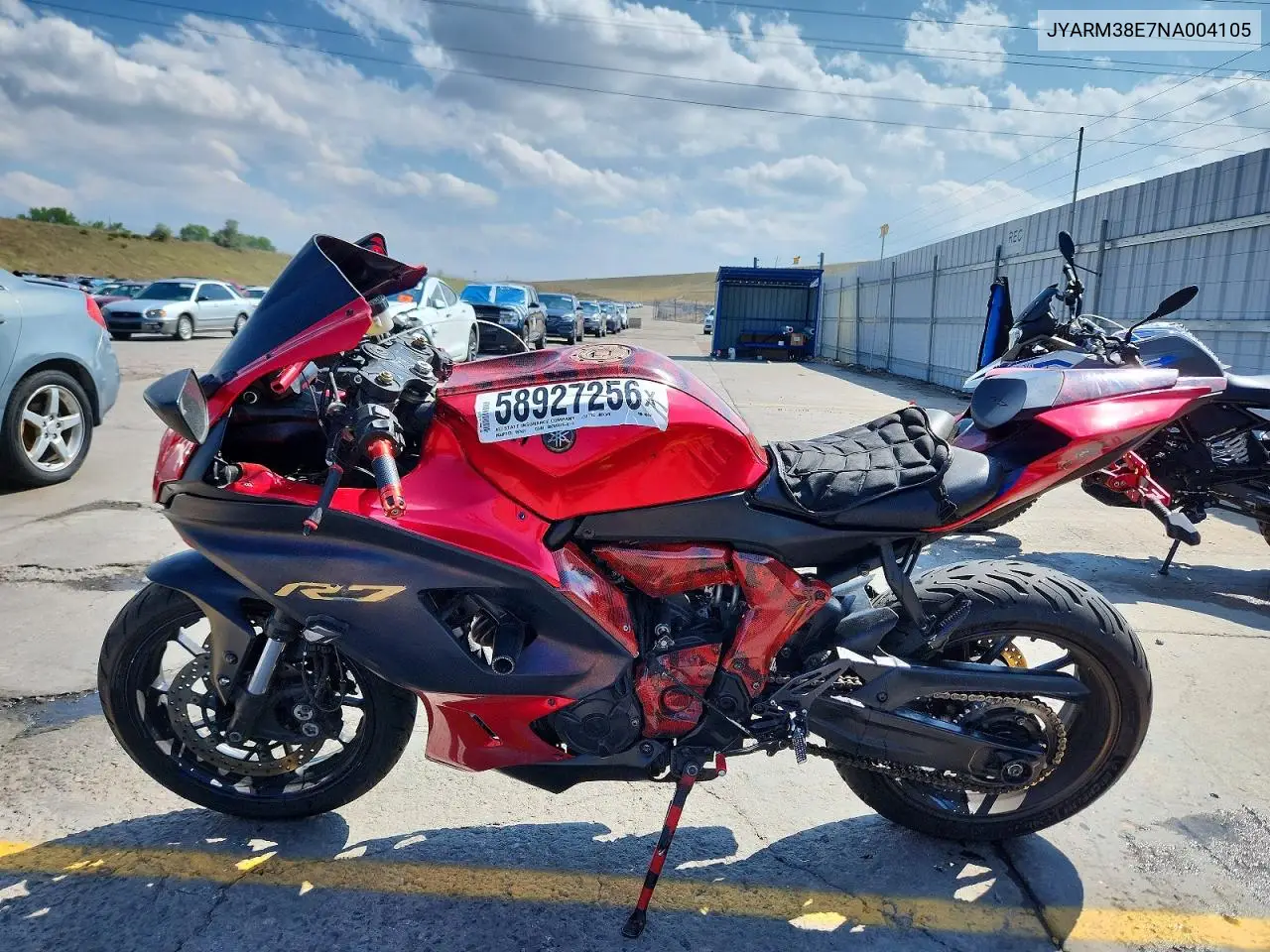 2022 Yamaha Yzfr7 VIN: JYARM38E7NA004105 Lot: 58927256