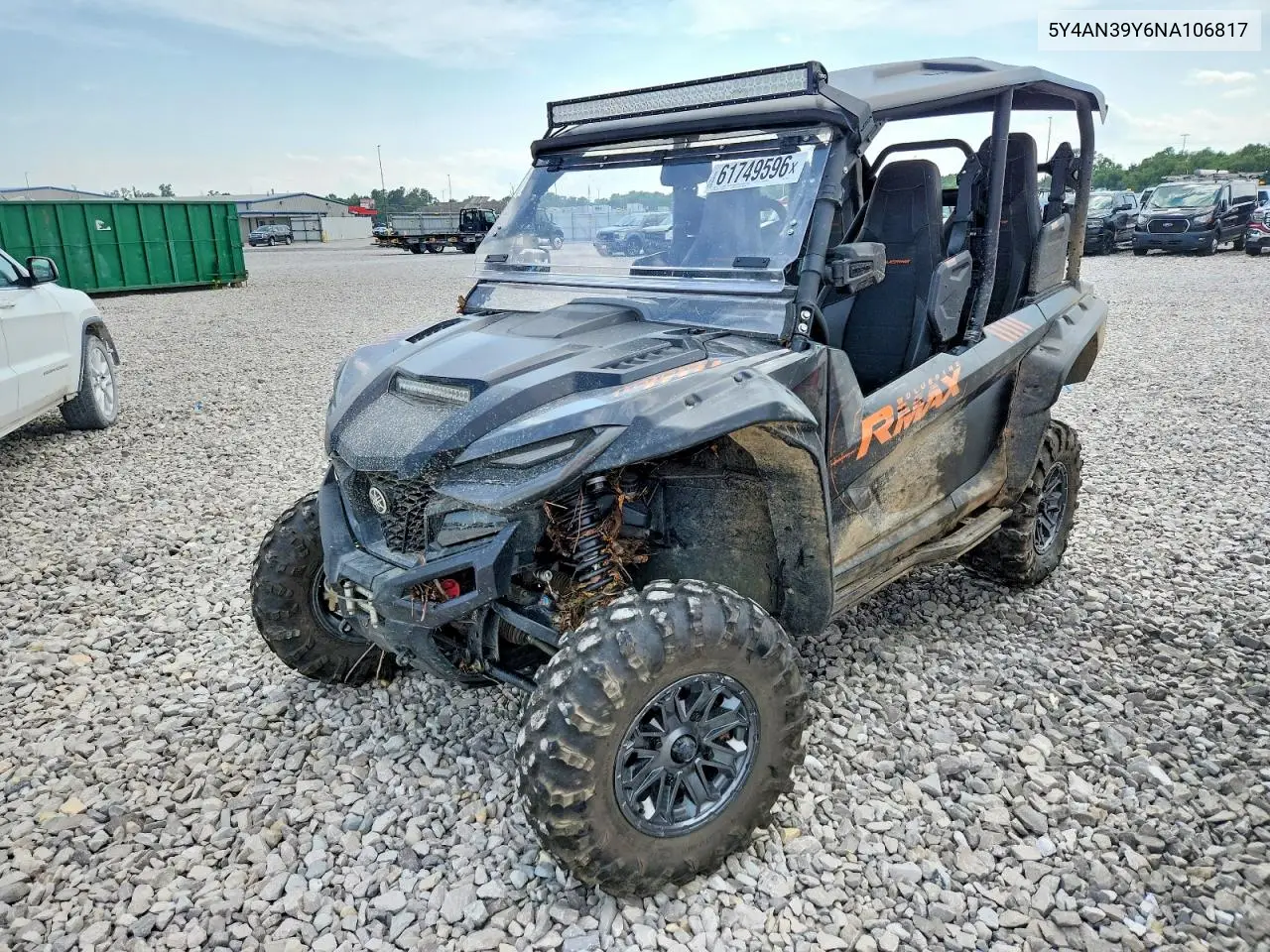 2022 Yamaha Yxe1000 VIN: 5Y4AN39Y6NA106817 Lot: 61749596