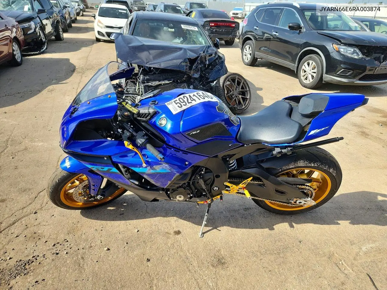 2024 Yamaha Yzfr1 VIN: JYARN66E6RA003874 Lot: 59241646