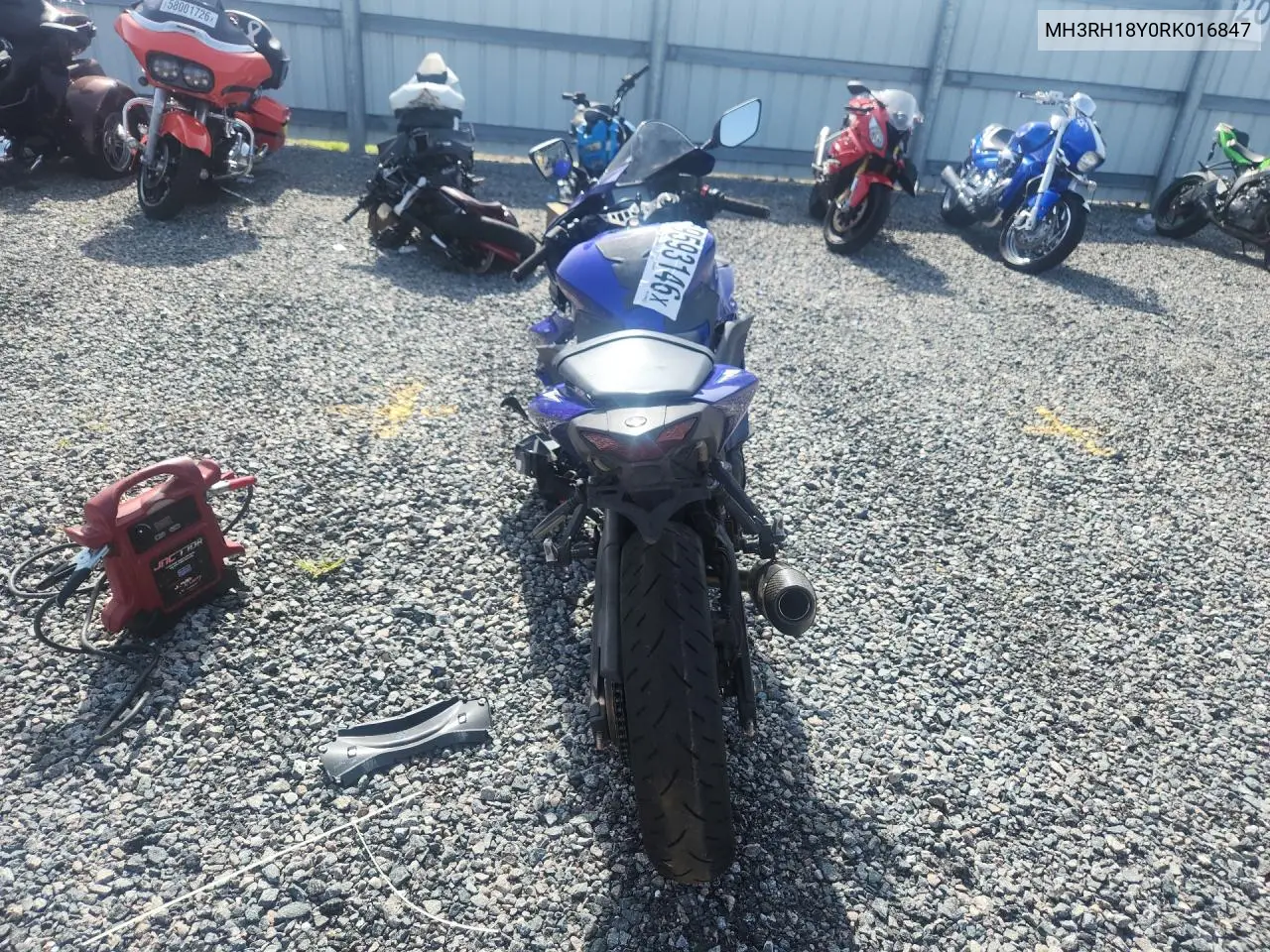 2024 Yamaha Yzfr3 A VIN: MH3RH18Y0RK016847 Lot: 59593146