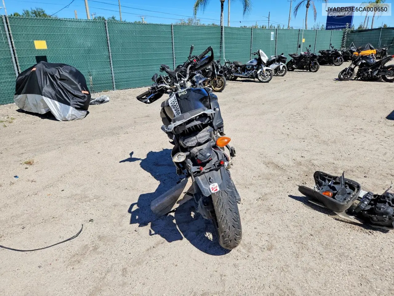 2012 Yamaha Xt1200Z VIN: JYADP03E6CA000650 Lot: 78685095