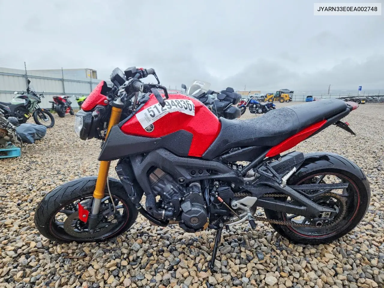 2014 Yamaha Fz09 VIN: JYARN33E0EA002748 Lot: 51294836