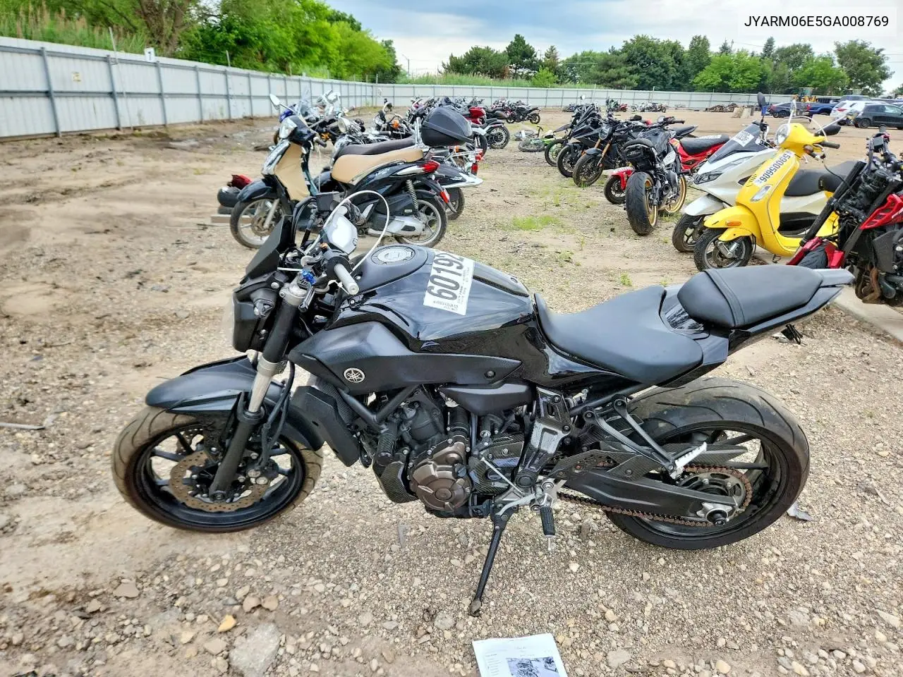 2016 Yamaha Fz07 VIN: JYARM06E5GA008769 Lot: 60192896