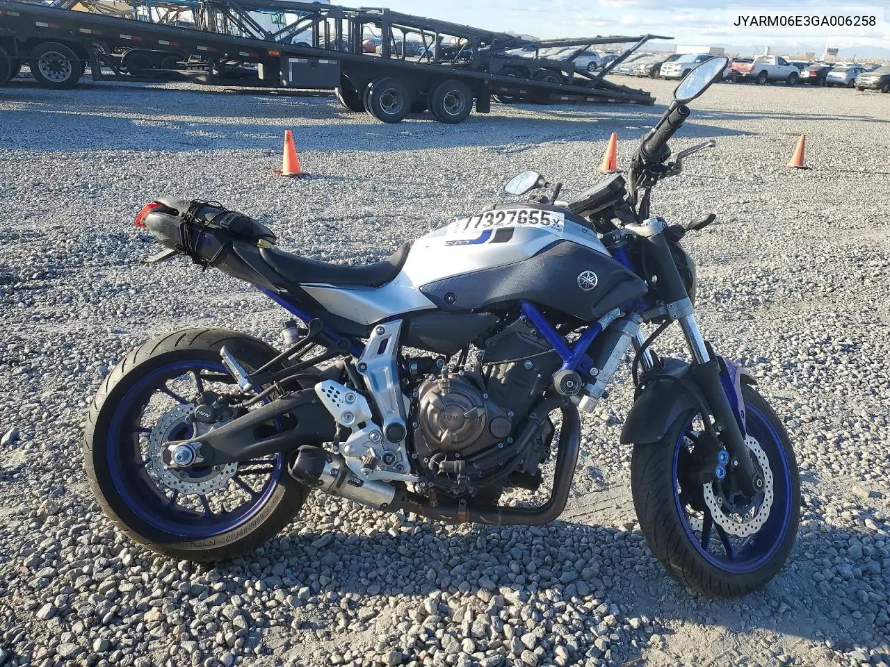 2016 Yamaha Fz07 VIN: JYARM06E3GA006258 Lot: 77327655