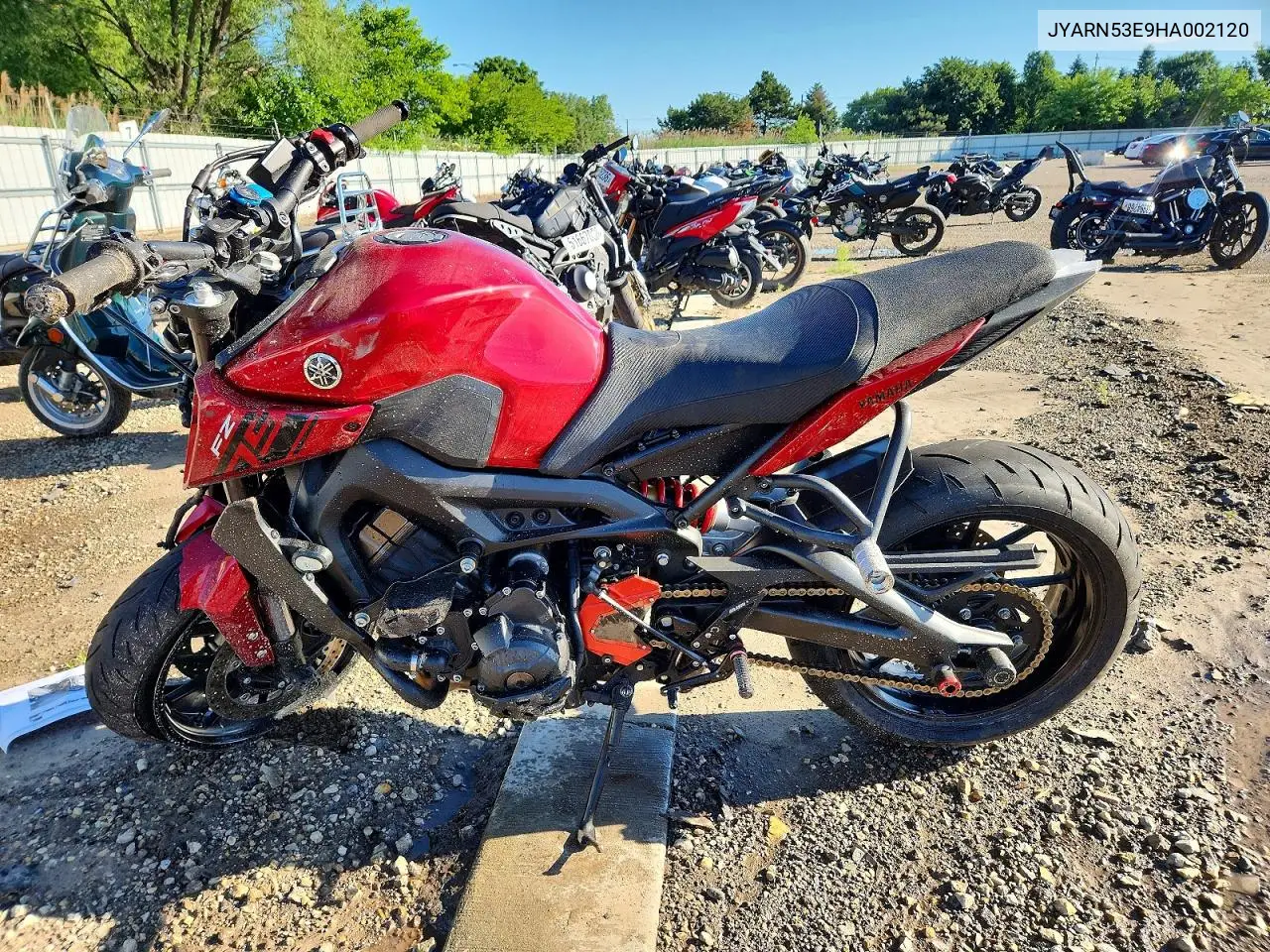 2017 Yamaha Fz09 VIN: JYARN53E9HA002120 Lot: 57209676