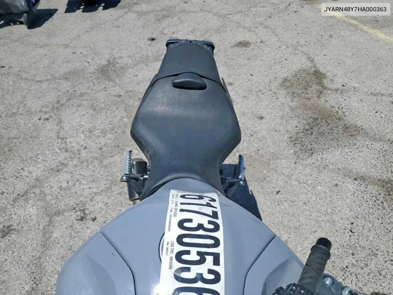 2017 Yamaha Fz10 C VIN: JYARN48Y7HA000363 Lot: 61730536