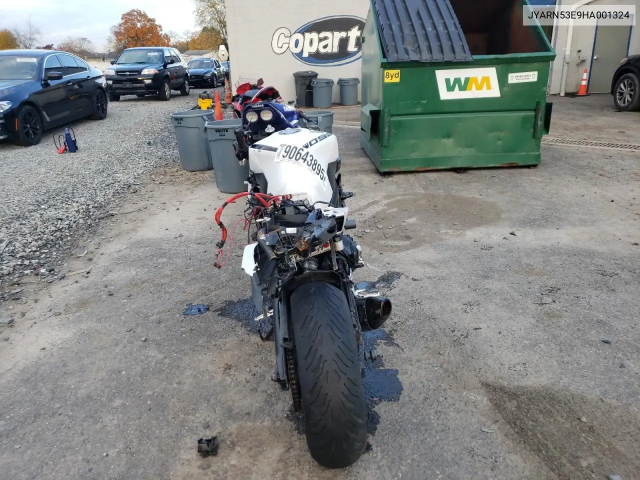2017 Yamaha Fz09 VIN: JYARN53E9HA001324 Lot: 90643895