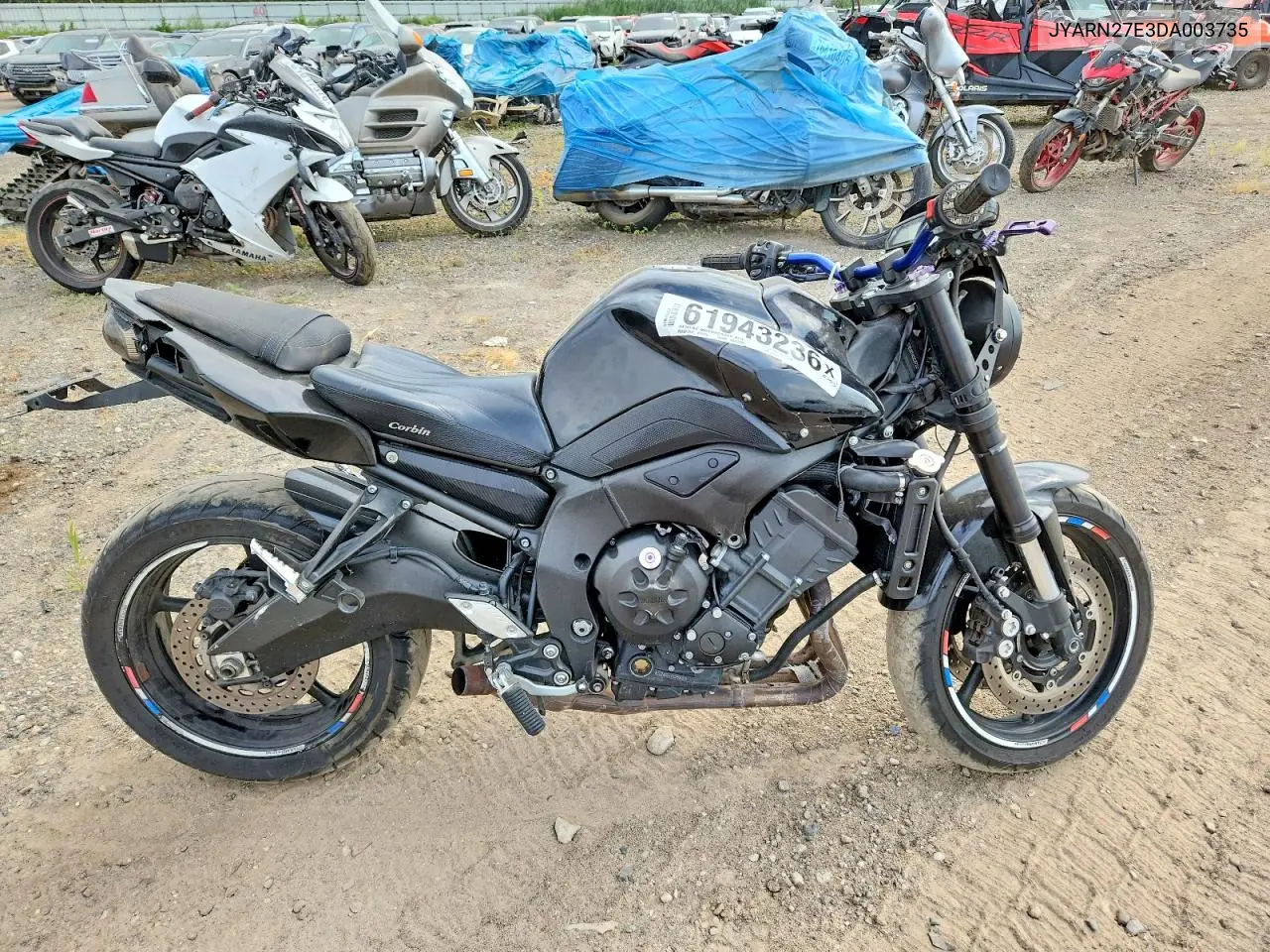 2013 Yamaha Fz8 N VIN: JYARN27E3DA003735 Lot: 61943236