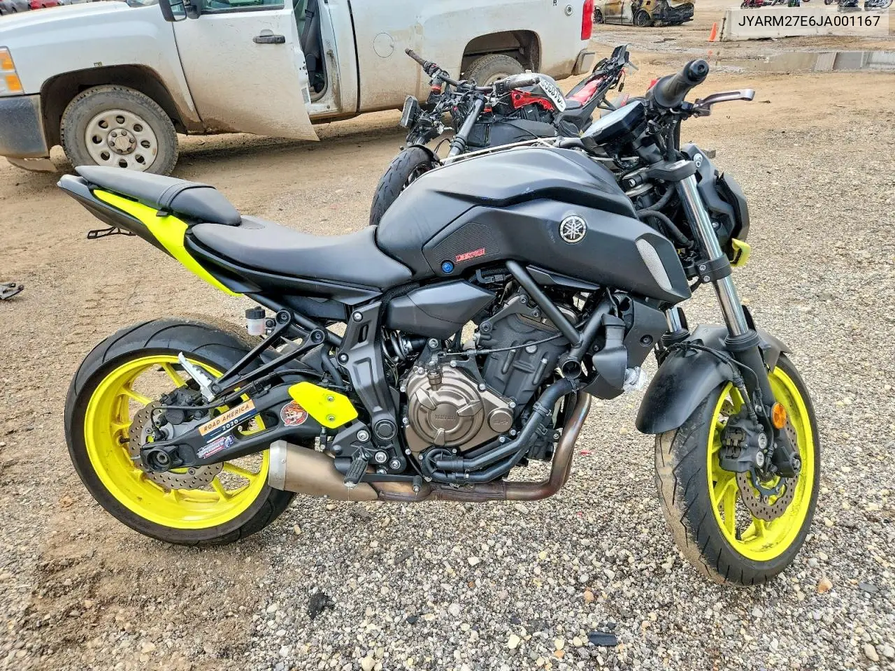2018 Yamaha Mt07 VIN: JYARM27E6JA001167 Lot: 58179796