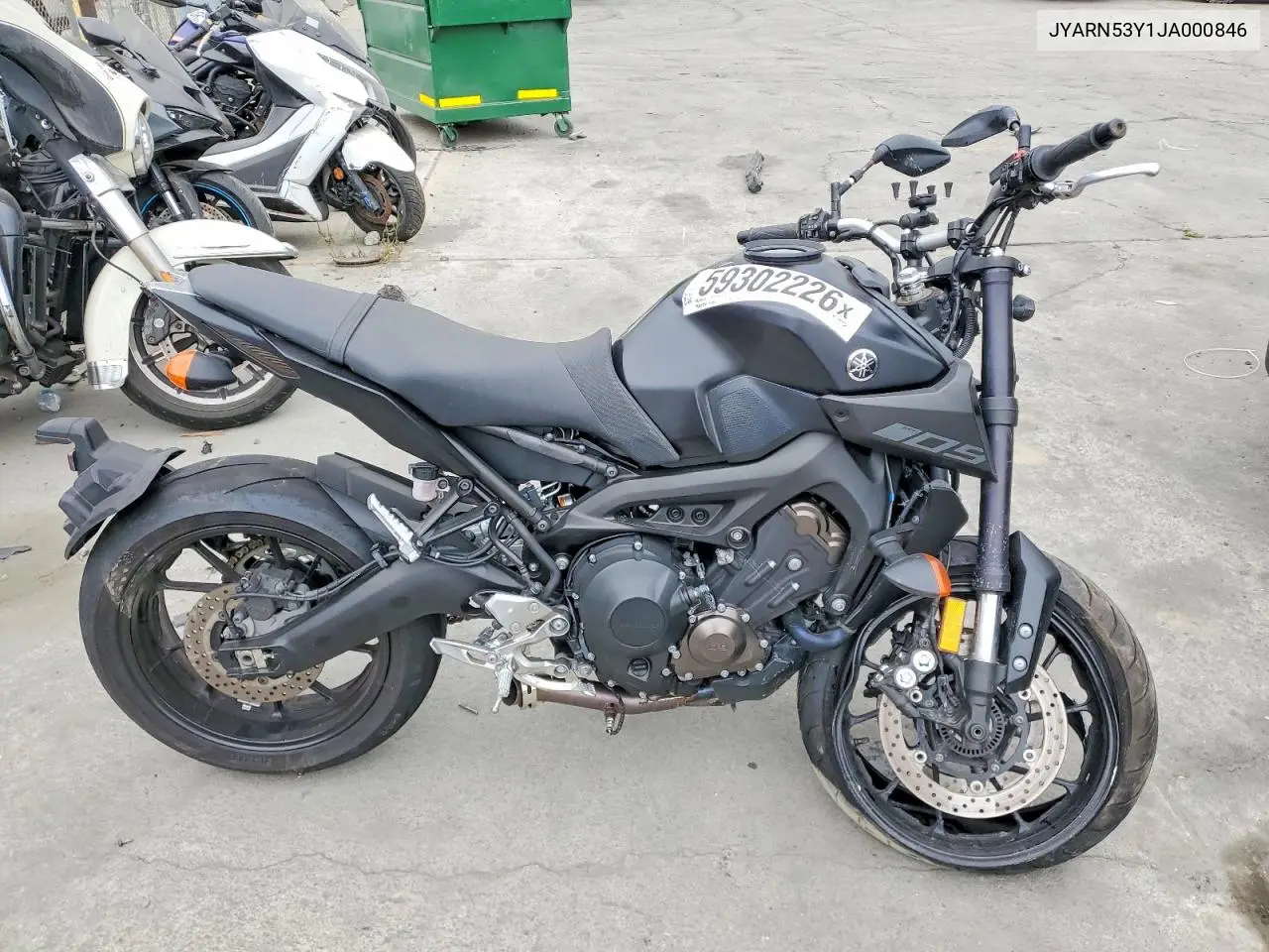 2018 Yamaha Mt09 C VIN: JYARN53Y1JA000846 Lot: 59302226