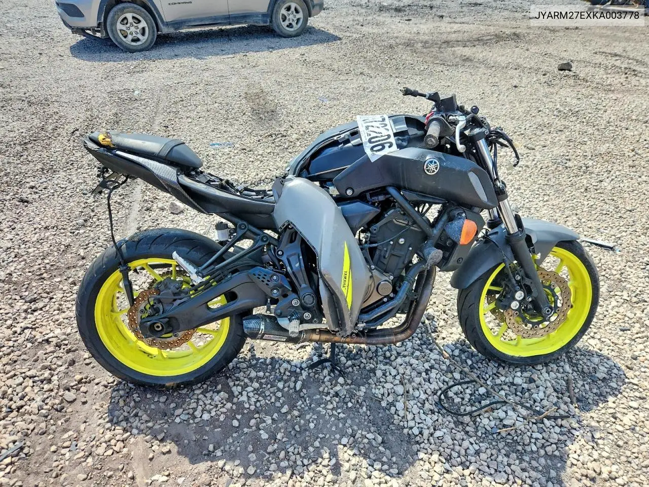 2019 Yamaha Mt07 VIN: JYARM27EXKA003778 Lot: 57072206