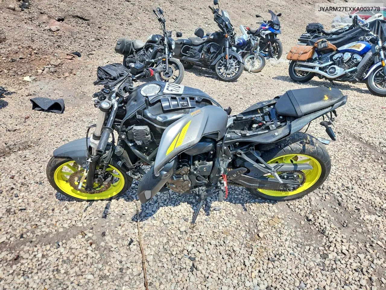2019 Yamaha Mt07 VIN: JYARM27EXKA003778 Lot: 57072206