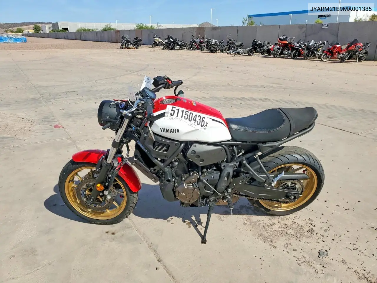2021 Yamaha Xsr700 VIN: JYARM21E9MA001385 Lot: 51150436