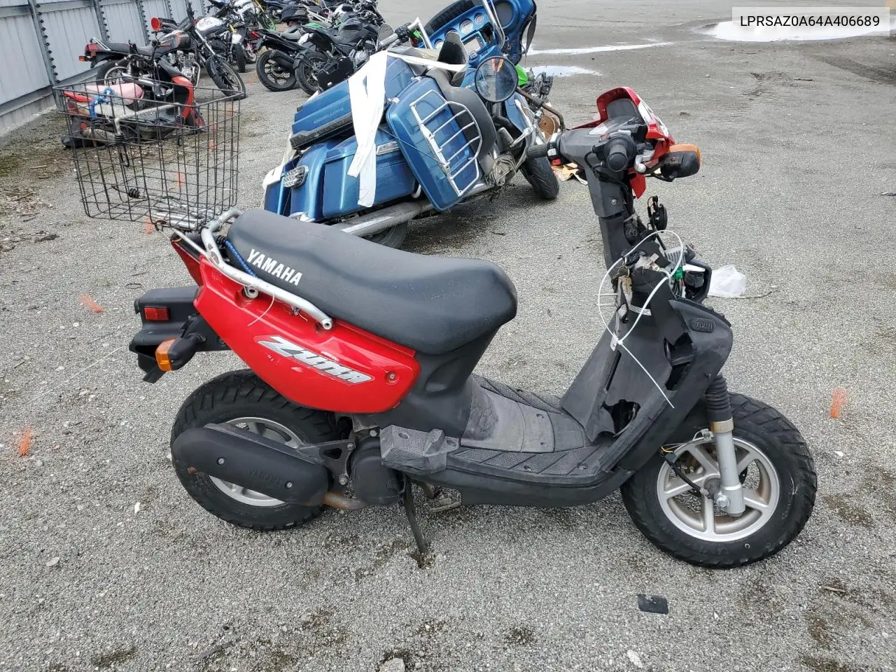2004 Yamaha Yw50 Ap Zuma VIN: LPRSA20A64A406689 Lot: 53433585