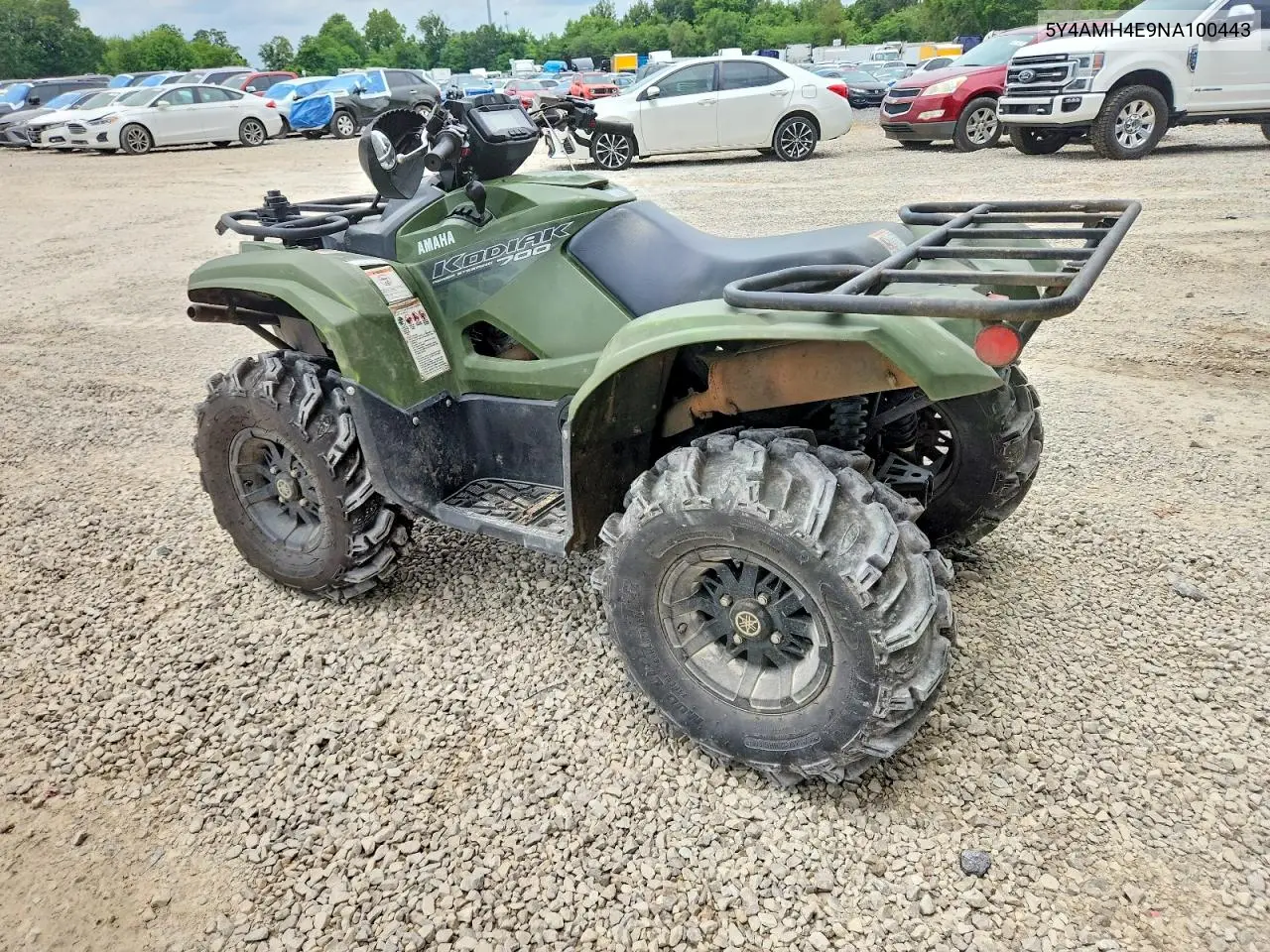 2022 Yamaha Kodiak 700 Atv VIN: 5Y4AMH4E9NA100443 Lot: 58454056