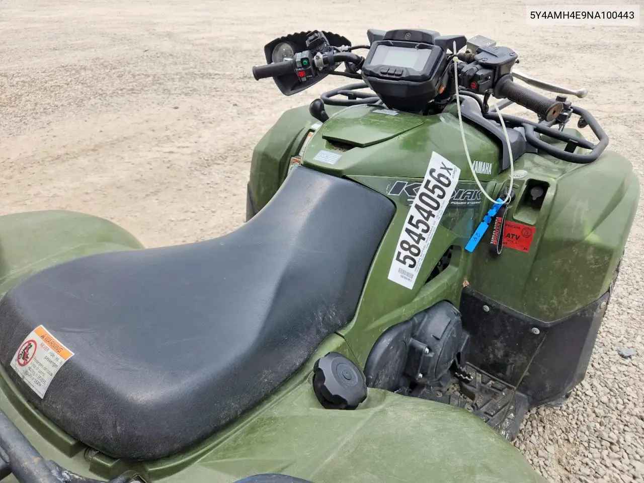 2022 Yamaha Kodiak 700 Atv VIN: 5Y4AMH4E9NA100443 Lot: 58454056