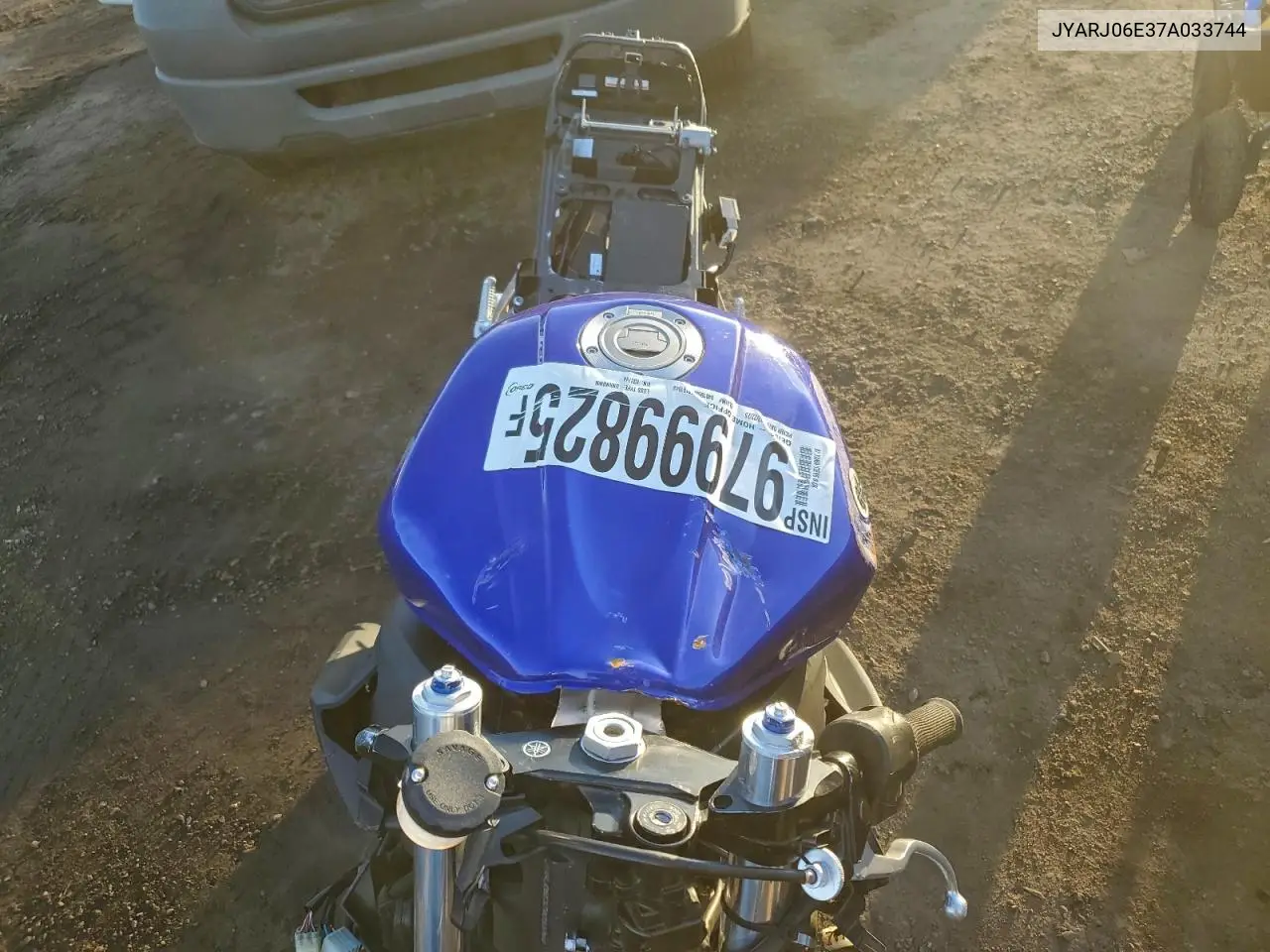 2007 Yamaha Yzfr6 S VIN: JYARJ06E37A033744 Lot: 97999825