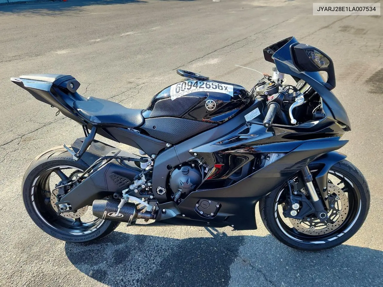 2020 Yamaha Yzf-R6 VIN: JYARJ28E1LA007534 Lot: 60942656