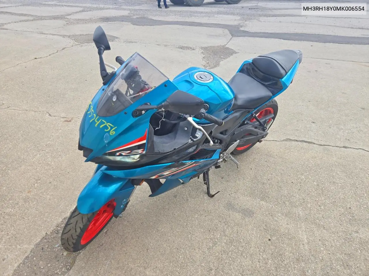 2021 Yamaha Yzfr3 A VIN: MH3RH18Y0MK006554 Lot: 53574756