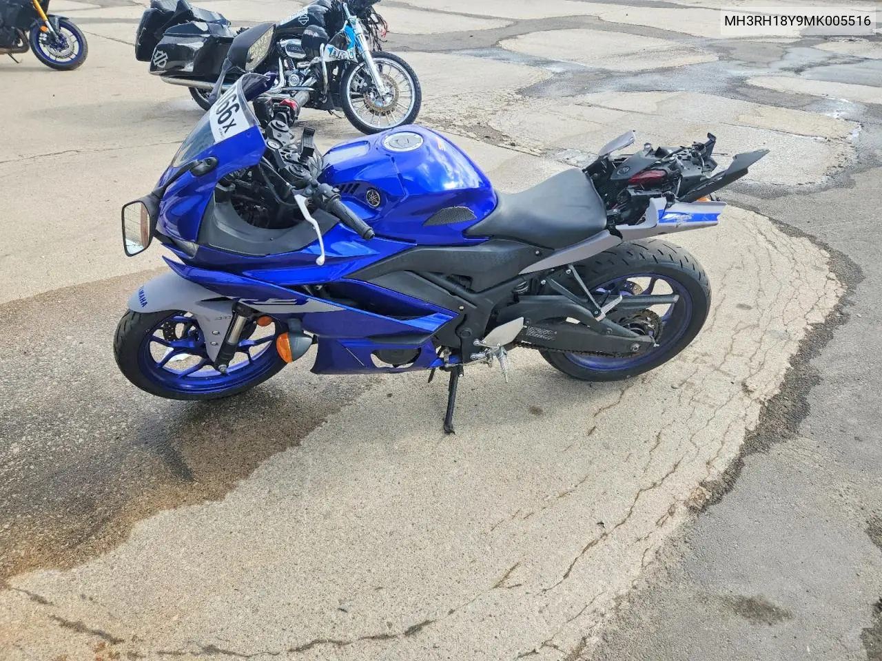 2021 Yamaha Yzfr3 A VIN: MH3RH18Y9MK005516 Lot: 57301066