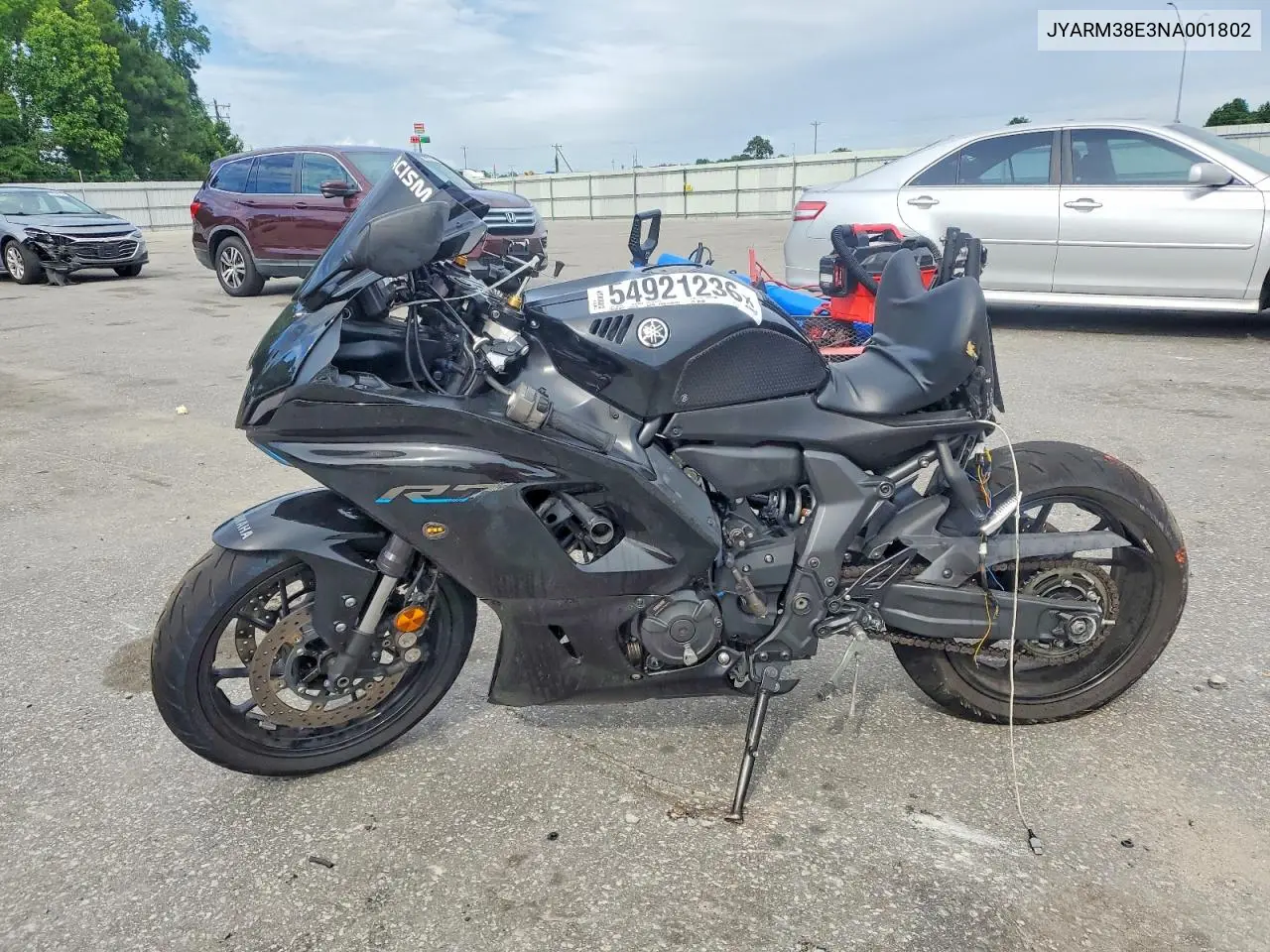 2022 Yamaha Yzfr7 VIN: JYARM38E3NA001802 Lot: 54921236
