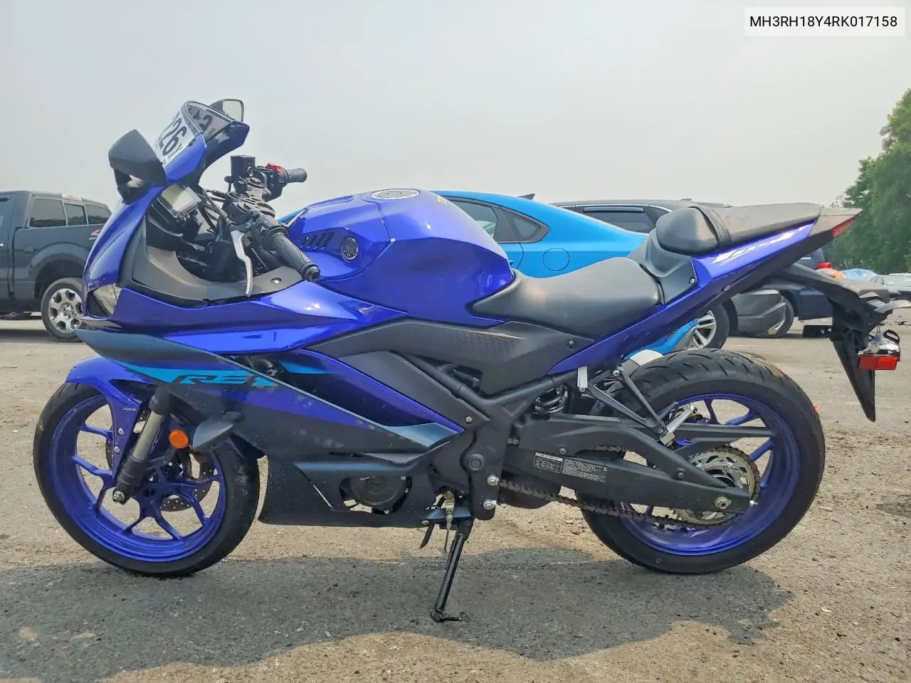 2024 Yamaha Yzfr3 A VIN: MH3RH18Y4RK017158 Lot: 61185226