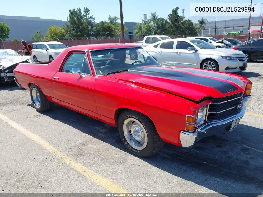 1972 Chevrolet El Camino VIN: 00001D80J2L529994 Lot: 45389394