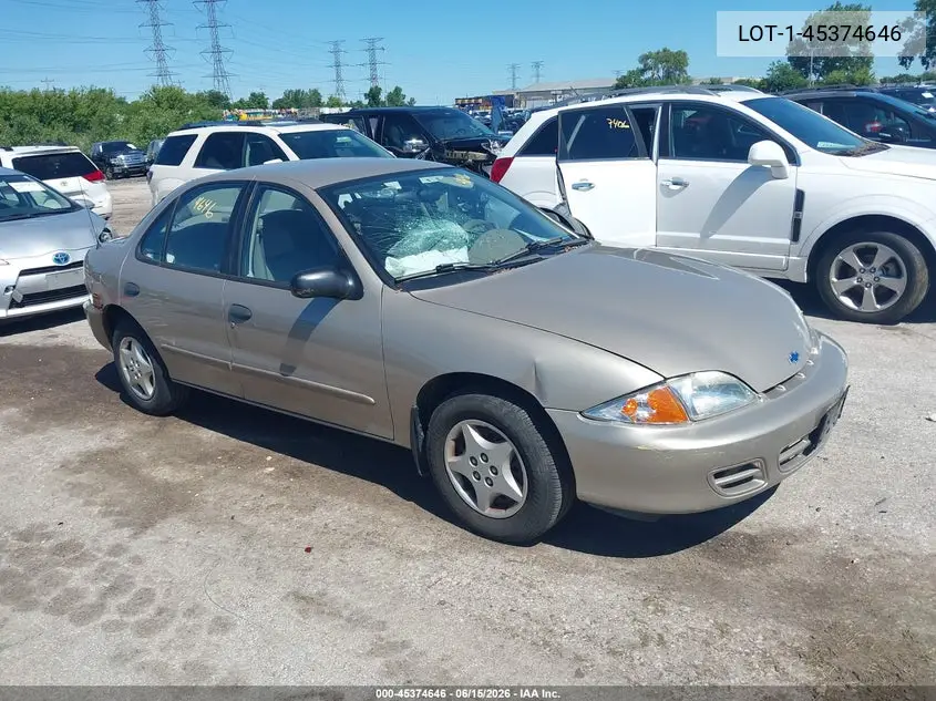 2002 Chevrolet Cavalier VIN: 1G1JC524527211934 Lot: 45374646