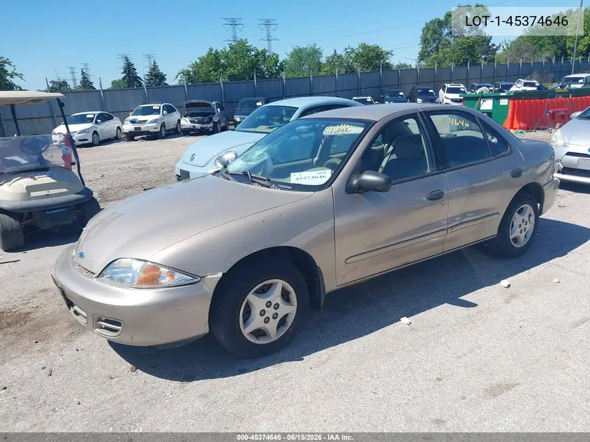 2002 Chevrolet Cavalier VIN: 1G1JC524527211934 Lot: 45374646