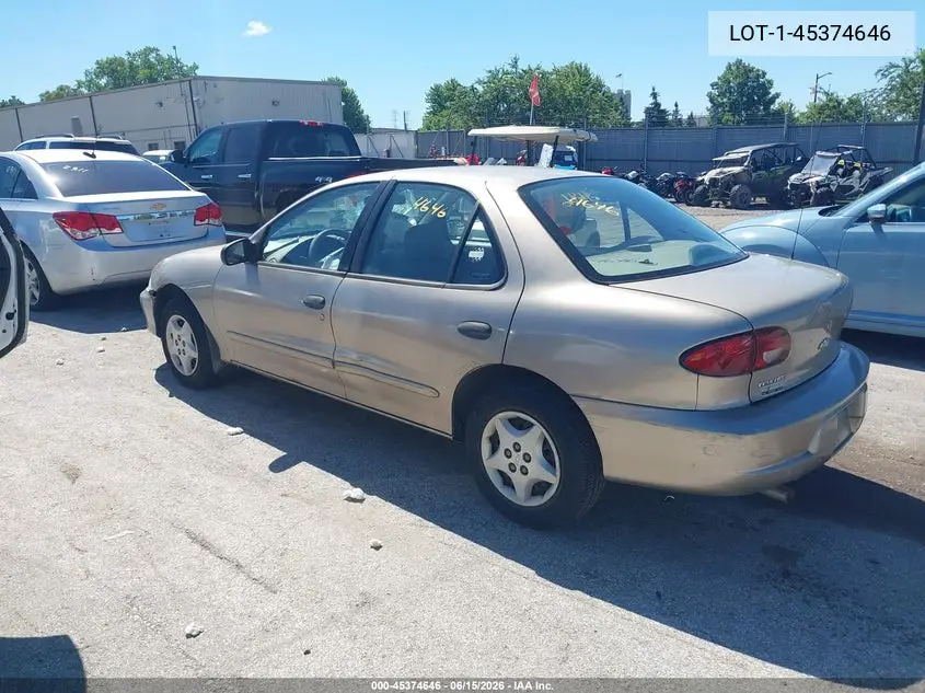 2002 Chevrolet Cavalier VIN: 1G1JC524527211934 Lot: 45374646