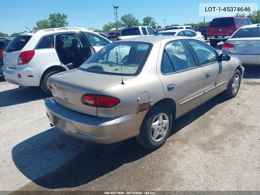 2002 Chevrolet Cavalier VIN: 1G1JC524527211934 Lot: 45374646