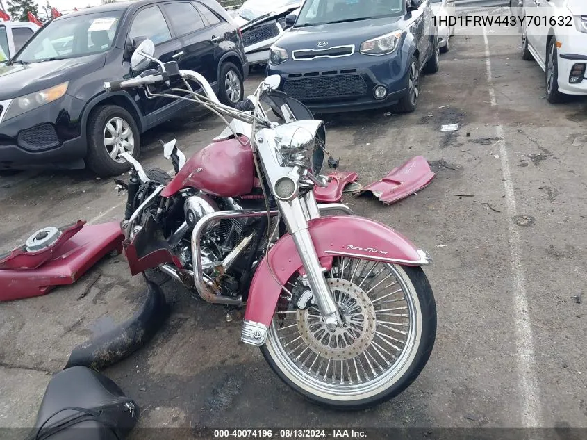 2003 Harley-Davidson Flhrci Anniversary VIN: 1HD1FRW443Y701632 Lot: 40074196