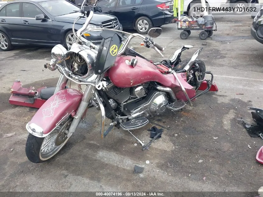 2003 Harley-Davidson Flhrci Anniversary VIN: 1HD1FRW443Y701632 Lot: 40074196