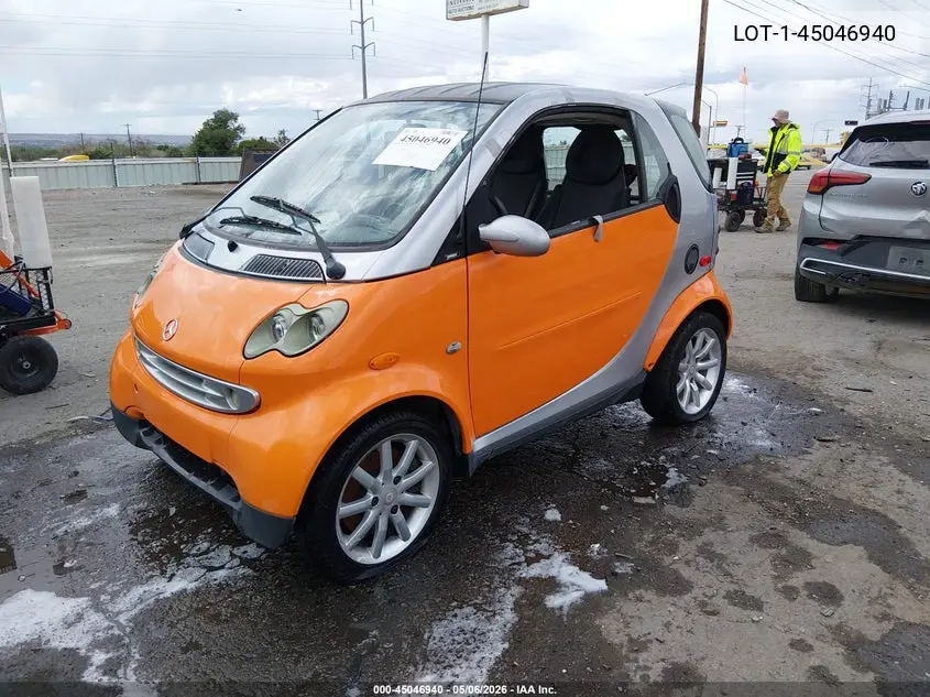 2005 Smart Fortwo VIN: WME4503321J243326 Lot: 45046940