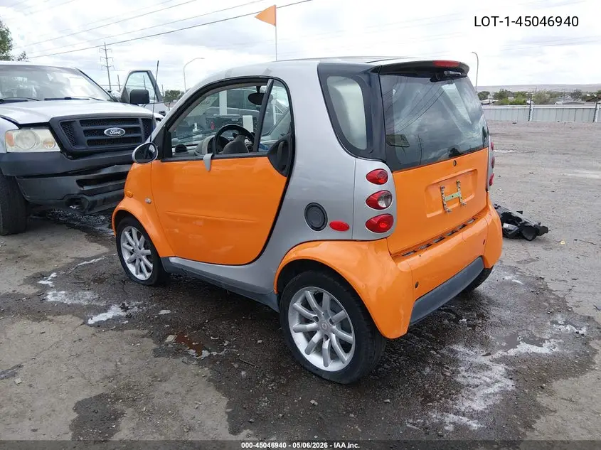 2005 Smart Fortwo VIN: WME4503321J243326 Lot: 45046940