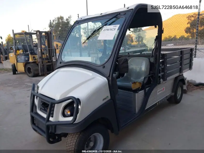 5JSL722B5GA646818 2016 Club Car Carryall 710Lsv