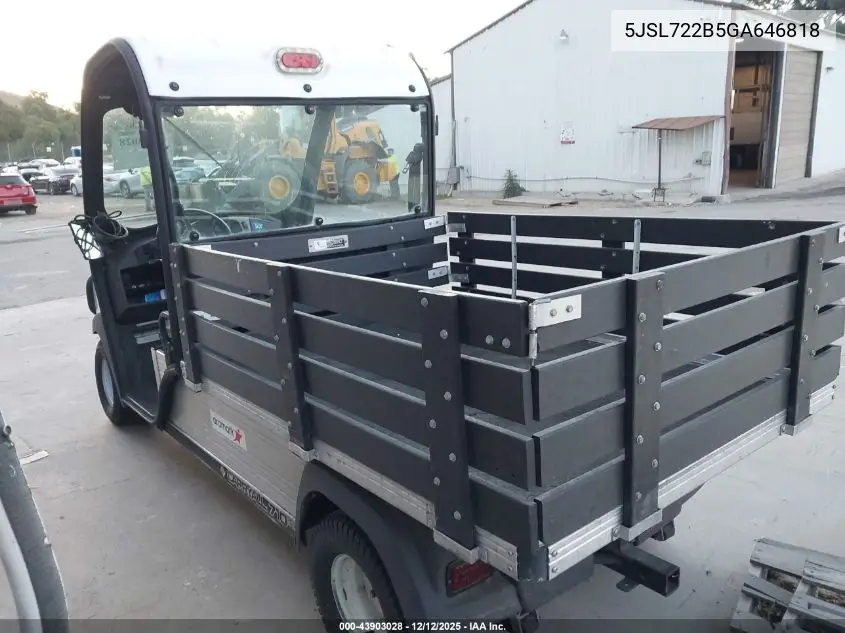 5JSL722B5GA646818 2016 Club Car Carryall 710Lsv