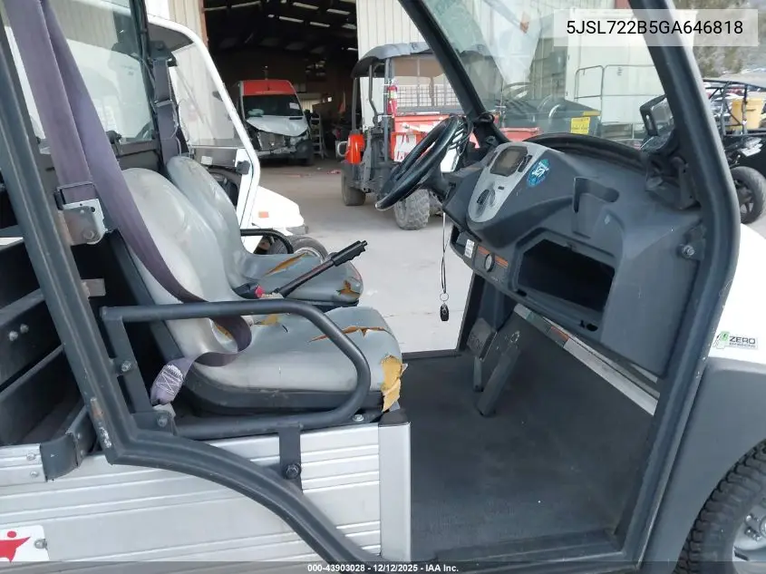 5JSL722B5GA646818 2016 Club Car Carryall 710Lsv
