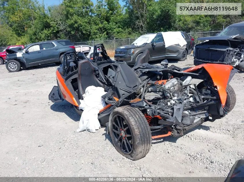 2017 Polaris Slingshot Slr VIN: 57XAARFA6H8119648 Lot: 40206136