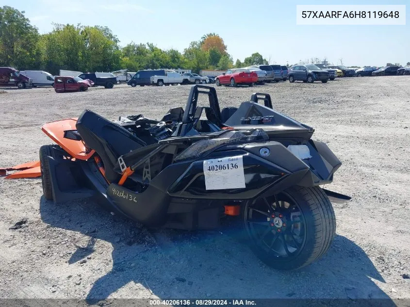 2017 Polaris Slingshot Slr VIN: 57XAARFA6H8119648 Lot: 40206136