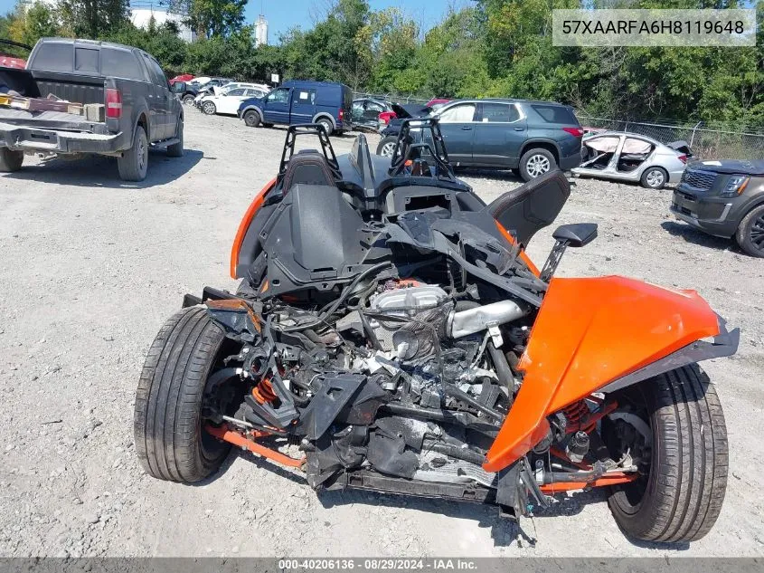 2017 Polaris Slingshot Slr VIN: 57XAARFA6H8119648 Lot: 40206136