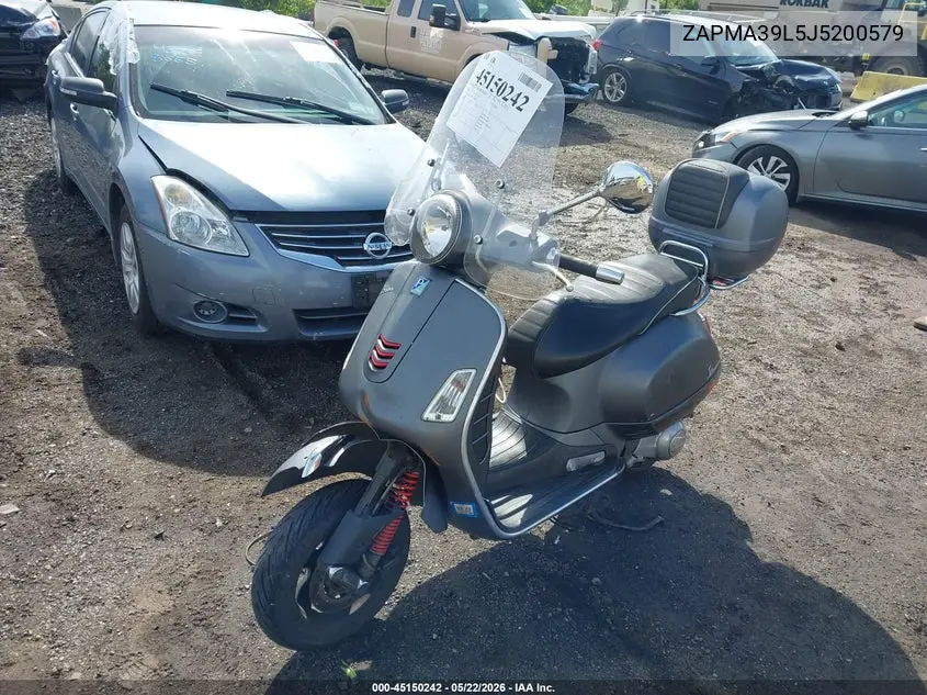2018 Vespa Gts/Sei Giorni VIN: ZAPMA39L5J5200579 Lot: 45150242