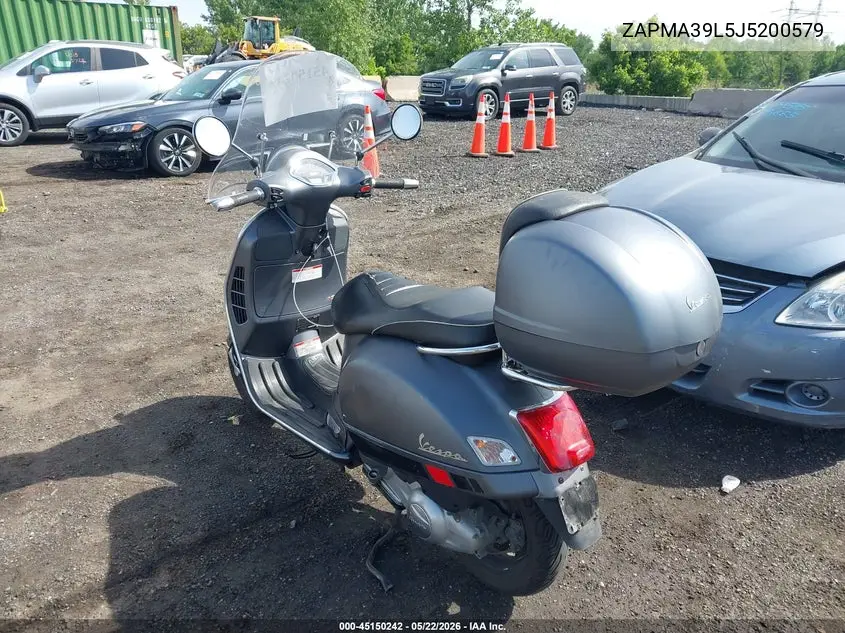2018 Vespa Gts/Sei Giorni VIN: ZAPMA39L5J5200579 Lot: 45150242