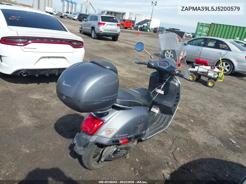 2018 Vespa Gts/Sei Giorni VIN: ZAPMA39L5J5200579 Lot: 45150242