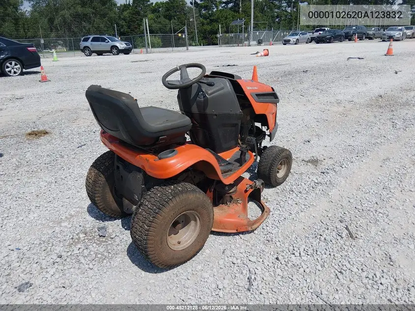 2018 Husqvarna Yth18542 Riding Lawnmower VIN: 102620A123832 Lot: 45212128